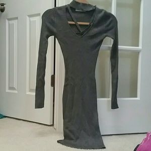 Long sleeved ribbed dress